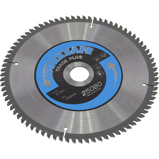 250 x 30mm Aluminium Cutting TCT Saw Blade - 80 TPU - 30mm Bore Circular Blade Loops