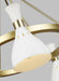 5 Bulb Chandelier LIght Matte White / Burnished Brass LED E27 60W Loops