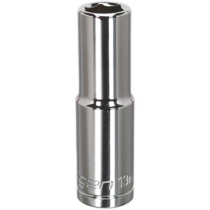 13mm Chrome Plated Deep Drive Socket - 1/2" Square Drive High Grade Carbon Steel Loops