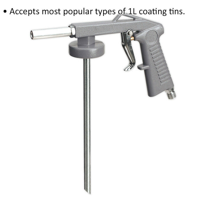 Air Operated Underbody Coating Gun - 1/4" BSP - Accepts Most 1L Coating Tins Loops