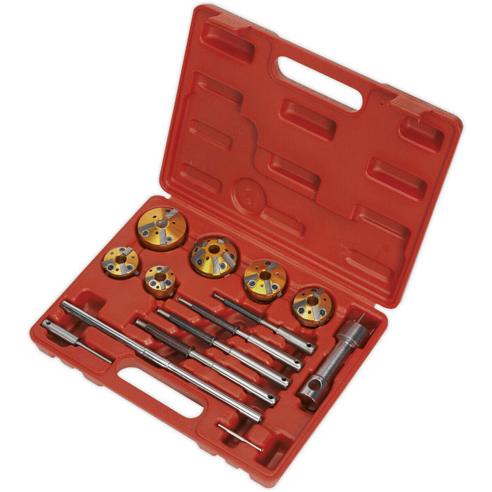 14 Piece Valve Seat Cutter Set - Tungsten Carbide Cutting Blades - Storage Case Loops