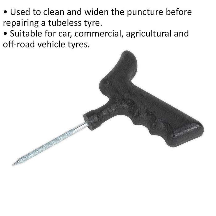 Tyre Puncture Repair Rasp Tool - Fine Grit - Tubeless Tyres Preparation Tool Loops