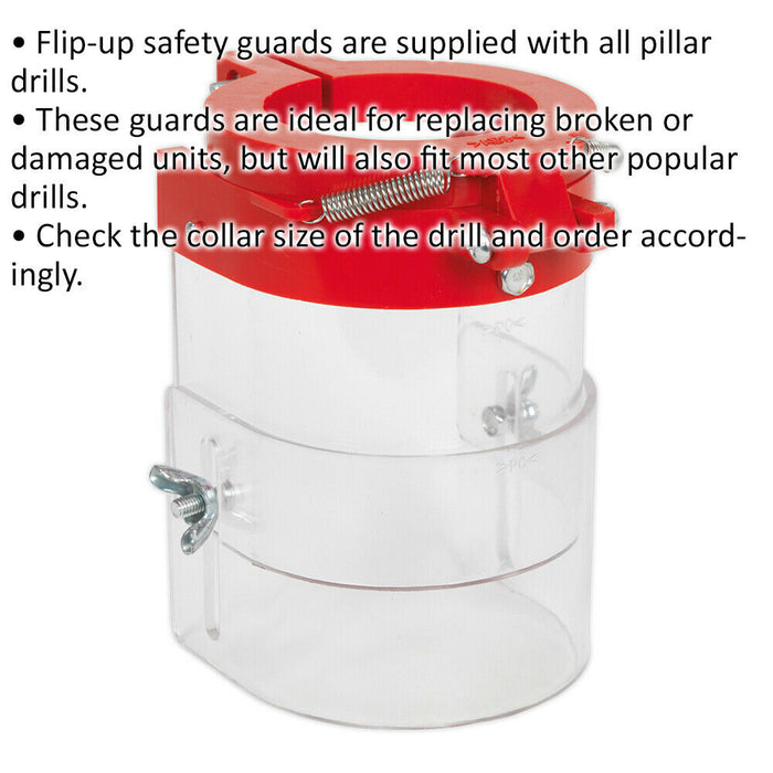 Drill Press Safety Guard - 62mm Collar - Pillar Drill Protective Guard Loops
