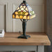 Mini Tiffany Glass LED Table Lamp - Dark Bronze Effect - Needs 40W E14 Golf Bulb Loops