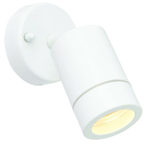 IP44 Outdoor Adjustable Spotlight Gloss White GU10 Dimmable Accent Downlight Loops