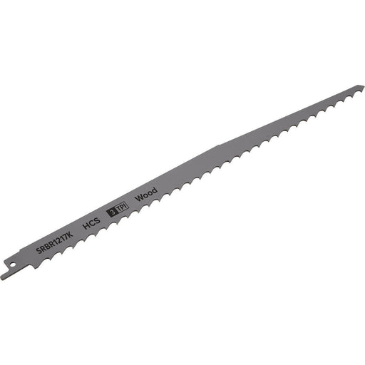 5 PACK 300mm HCS Reciprocating Saw Blade - 3 TPI - Milled Side Set Teeth Loops