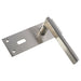 PAIR Straight Bar Handle on Slim Lock Backplate 150 x 50mm Satin Nickel Loops