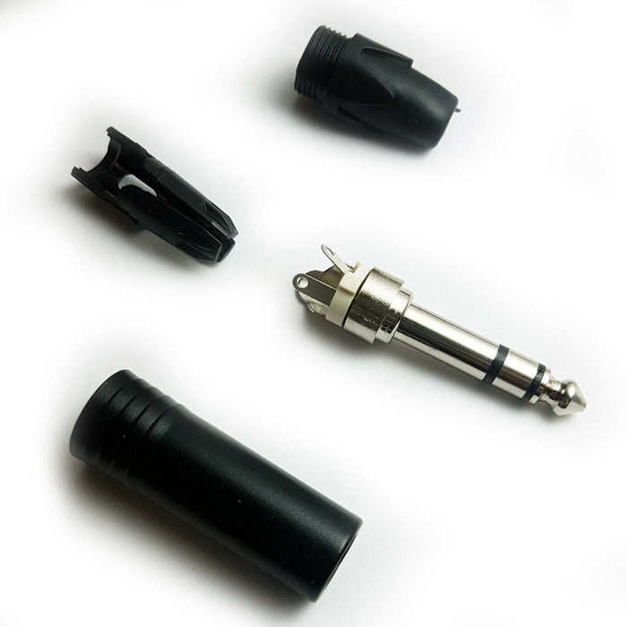 2x 6.35mm ¼" Stereo Male Jack Plug Solder Connector Speaker Audio Headphone Amp Loops