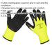 6 PAIRS Thermal Super Grip Gloves - Latex Coating - Large - Terry Liner Loops