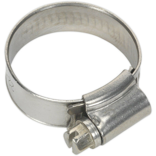 10 PACK Stainless Steel Hose Clip - 22 to 32mm Diameter - Hose Pipe Clip Fixing Loops