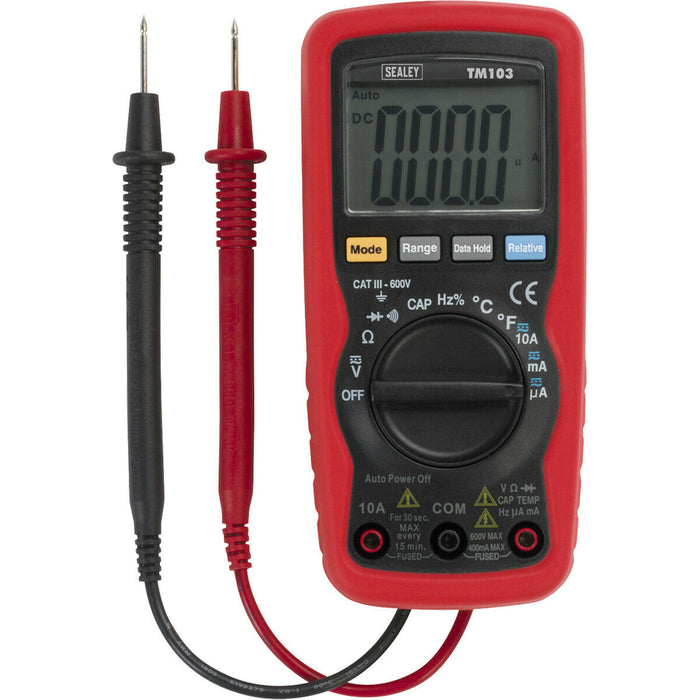 11 Function Auto-Ranging Digital Multimeter - LCD Display - Battery Powered Loops