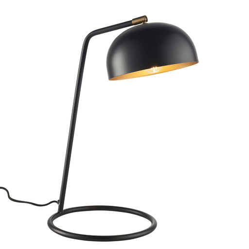 Table Lamp - Matt Black & Antique Brass Paint - 10W LED E27 - Complete Lamp Loops