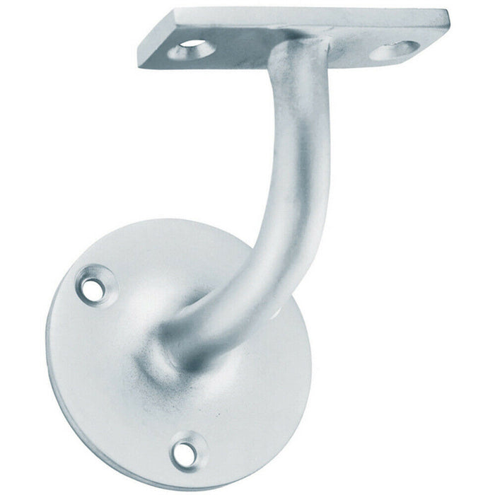 Heavyweight Handrail Bannister Bracket 80mm Projection Satin Chrome Loops