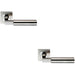 2x PAIR Square Cut Mitred Bar Handle Concealed Fix Polished & Satin Steel Loops