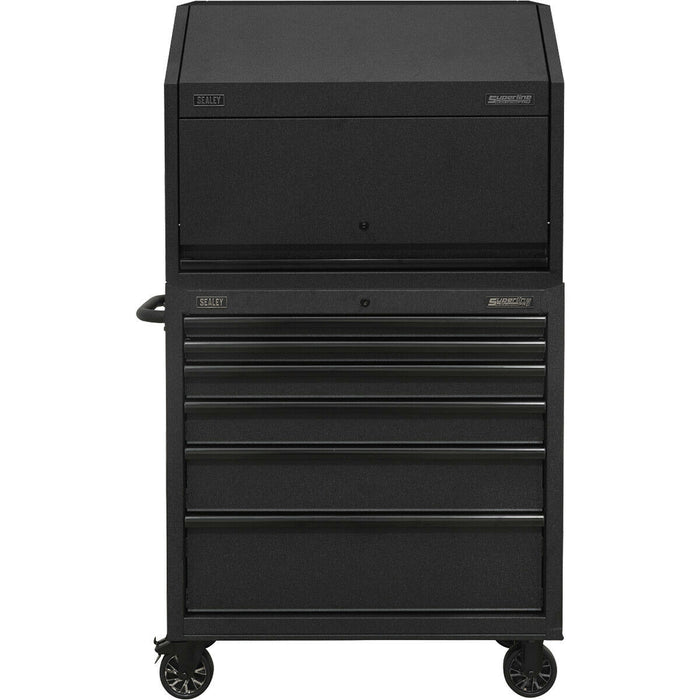 995 x 460 x 1615mm 7 Drawer Combination Tool Chest - BLACK Mobile Storage Box Loops
