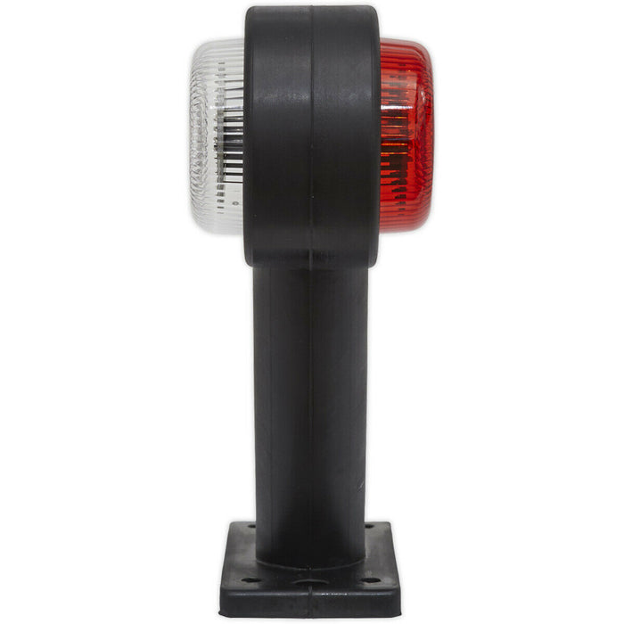12V & 24V LED Side Marker Lamp - Twin Lens Red & White 45° Angled Stalk (RIGHT) Loops