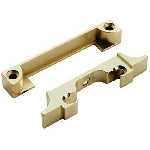 Mortice Tubular Latch Rebate Kit For Double Doors 13 x 22mm Electro Brassed Loops