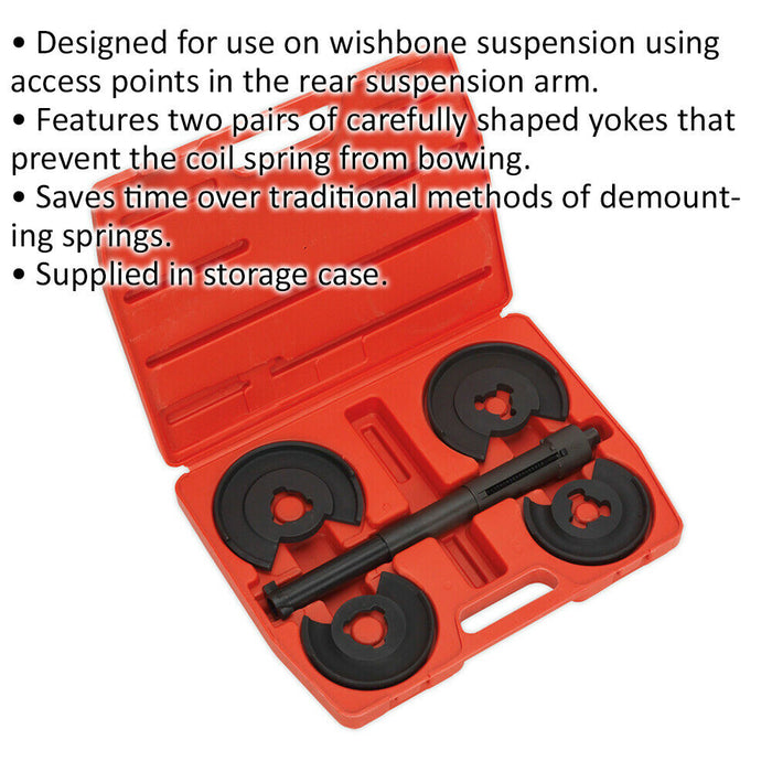 1250kg Telescopic Spring Compressor For Wishbone Suspension - Rear Arm Yokes Set Loops