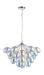 Ceiling Pendant Light Chrome Plate & Iridescent Glass 6 x 28W G9 Dimmable Loops