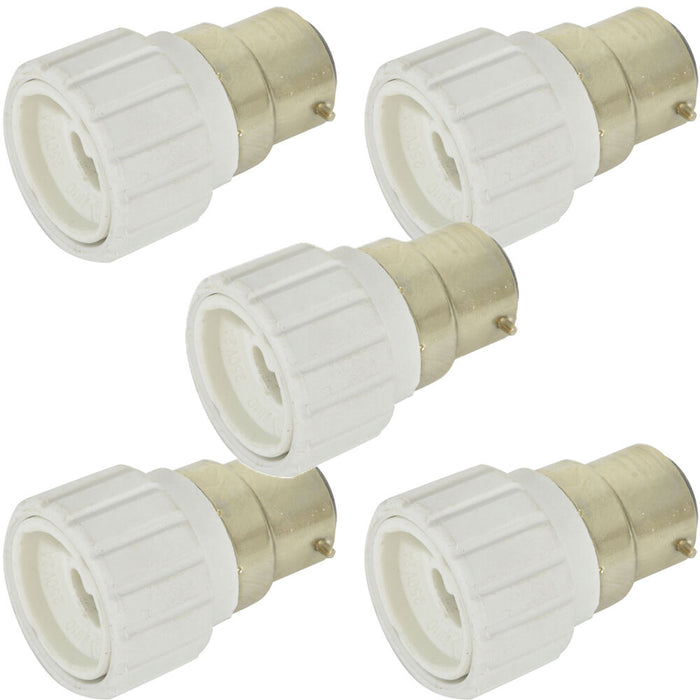 5x Light Bulb Adapter B22 Bayonet Male To Mini GU10 Socket Converter Cap 60W LED Loops