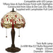Tiffany Glass Table Lamp Light Dark Bronze & Cream Red Dragonfly Shade i00189 Loops