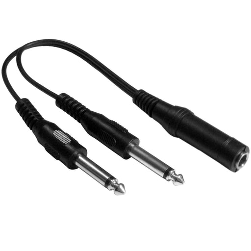 6.35mm ¼" Mono Y Splitter Adapter Cable 2x Male to Female Socket Microphone Jack Loops