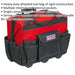 450 x 260 x 420mm WHEELED Tool Bag - RED - Multiple Pocket RIGID Base Storage Loops