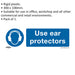 1x USE EAR PROTECTORS Health & Safety Sign - Rigid Plastic 300 x 100mm Warning Loops
