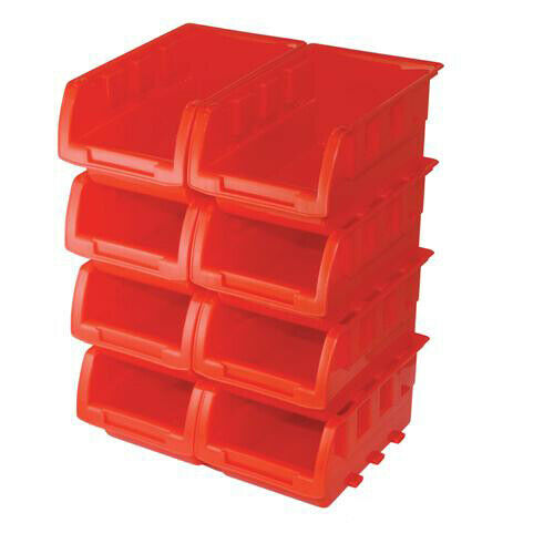 8 Piece 165 x 105 x 75mm Stackable Storage Plastic Boxes Set Loops