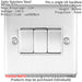 3 PACK 3 Gang Triple Metal Light Switch SATIN STEEL 2 Way 10A White Trim Loops