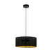 Pendant Light Colour Black Shade Black Gold Fabric With Cut Outs Bulb E27 3x40W Loops