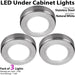 3x 2.6W LED Kitchen Cabinet Surface Spot Lights & Driver Steel Natural White Loops