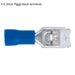 100 PACK 6.3mm Piggy-Back Terminal - Suitable for 16 to 14 AWG Cable - Blue Loops