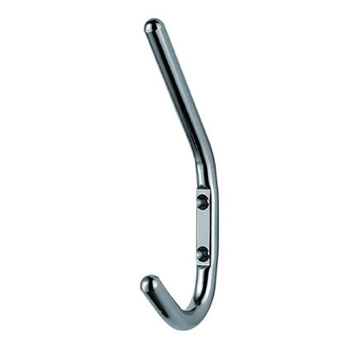 Slimline One Piece Hat & Coat Hook 59mm Projection Bright Stainless Steel Loops