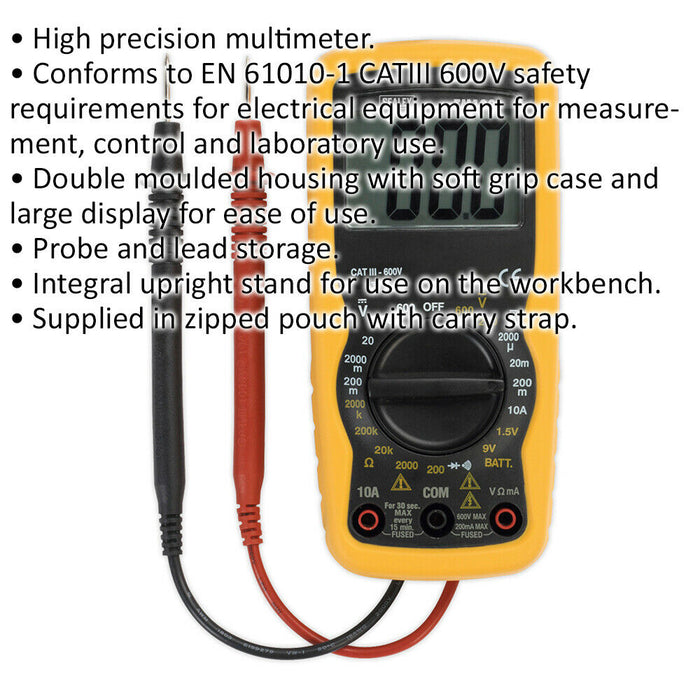 6inch Multimeter 6 Function Digital Multimeter - High Precision - LCD Display - Battery ...