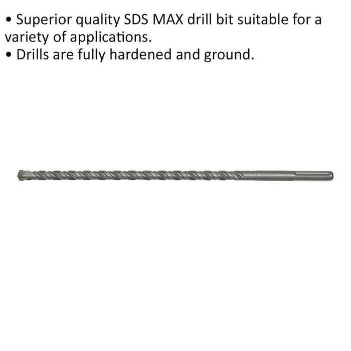 19 x S40mm SDS Max Drill Bit - Fully Hardened & Ground - Masonry Drilling Loops