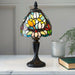 Tiffany Glass Table Lamp Light Vintage Dark Bronze & Multi Colour Shade i00230 Loops