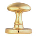 PAIR Large Oval Mortice Door Knob 61mm Diameter Polished Brass Door Handle Loops