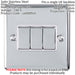 5 PACK 3 Gang Triple Metal Light Switch SATIN STEEL 2 Way 10A Grey Trim Loops