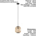 Hanging Ceiling Pendant Light Black & Wicker Cage 1x 28W E27 Feature Lamp Loops