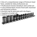 14 PACK TRX Star Socket Set - 1/4" 3/8" 1/2" Square Drive PREMIUM BLACK CHROME Loops