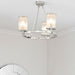3 Light Chandelier Pendant Nickel Ribbed Glass Shade Hanging Ceiling Lamp Holder Loops
