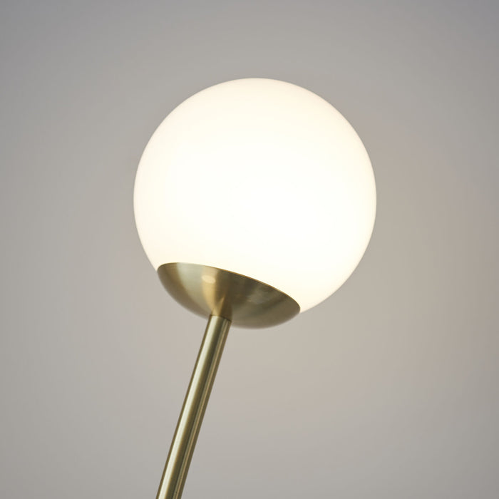 Floor Lamp Light Satin Brass & Opal Glass 2 x 3W LED G9 Complete Lamp Loops