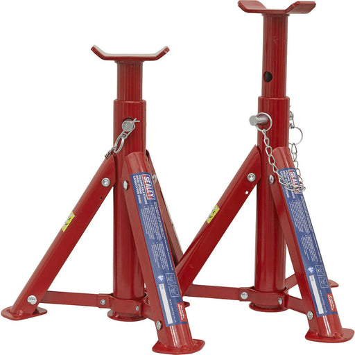 PAIR 2 Tonne Folding Axle Stands - Steel Construction - 366mm Max Height Loops