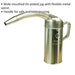 1 Litre Metal Measuring Jug with Flexible Spout - Tin Plated - Pouring Handle Loops