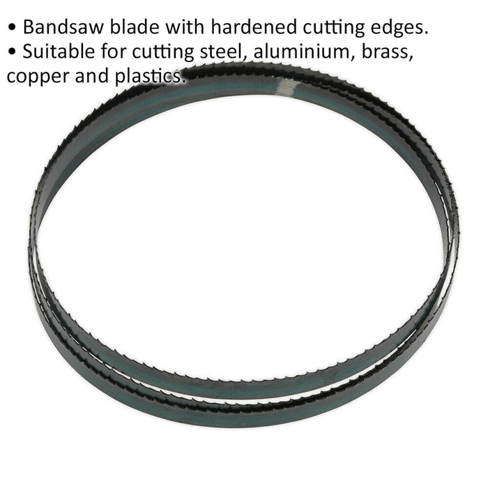 1638 x 13 x 0.63mm Bi-Metal Bandsaw Blade - 6 TPI Hardened Cutting Edges Metal Loops