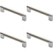 4x Multi Section Straight Pull Handle 160mm Centres Satin Nickel Polished Chrome Loops