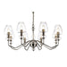8 Bulb Chandelier Highly Polished Nickel Finish Clear Glass Shades LED E14 40W Loops