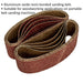 5 PACK - 75mm x 533mm Sanding Belts - 24 Grit Aluminium Oxide Cloth Backed Set Loops