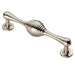 Reeded Beehive Handle on Round Rose and Stem 128mm Fixing Centres Satin Nickel Loops